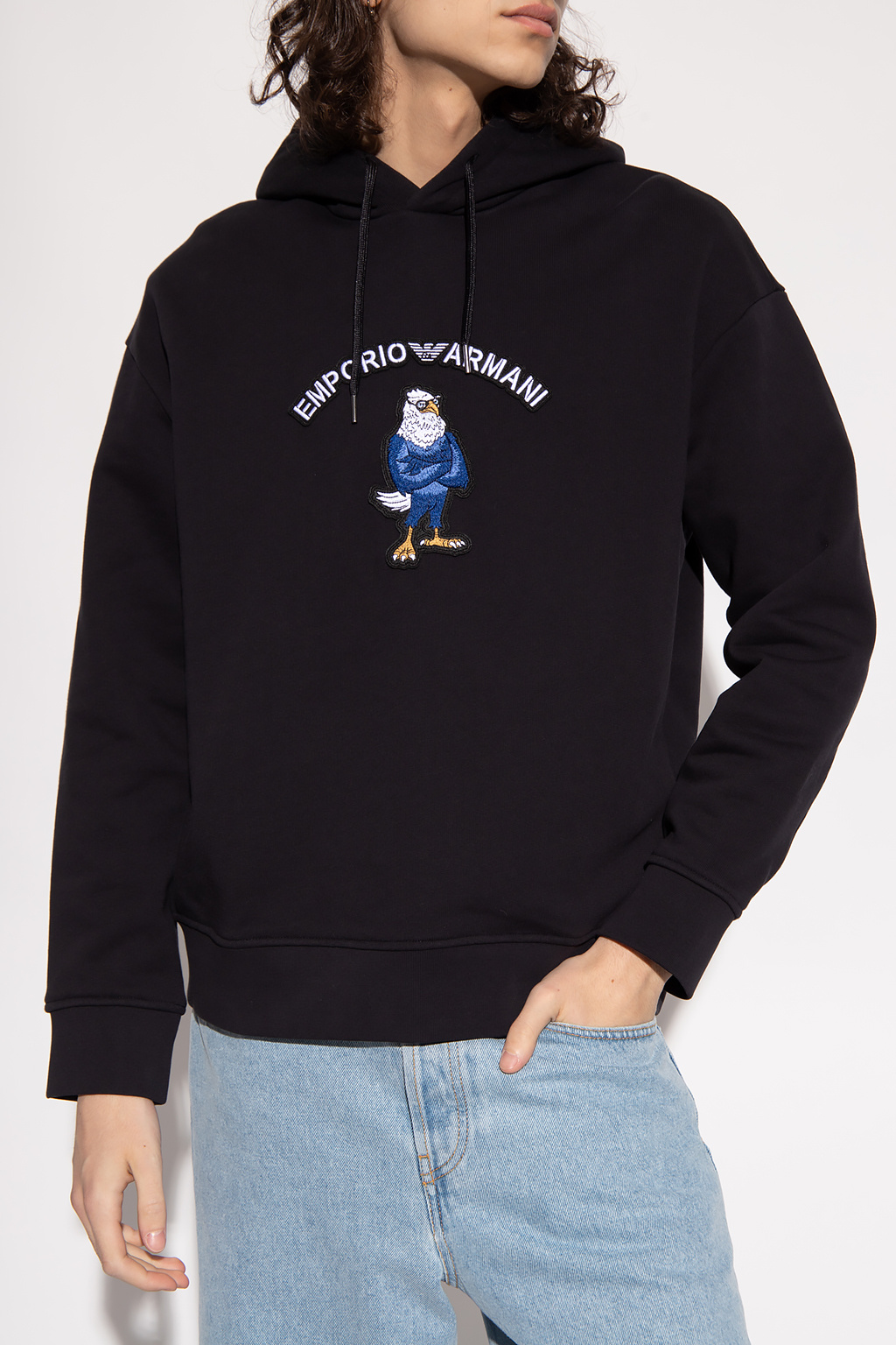 Hoodie with patch Emporio Armani - SchaferandweinerShops TW